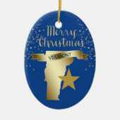 Blue Gold Vermont Star Keramisch Ornament (Voorkant)