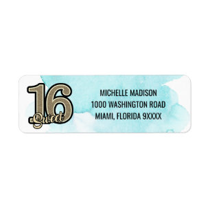 Blue Gold Waterverf Sweet 16 Etiket