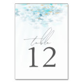 Blue & Gold Waves Coastal Wedding Kaart (Achterkant)