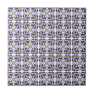 Blue Gold White Moroccan Tegel Pattern Tegeltje