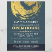 Blue & Gold YOGA Massage Therapy Studio Open House Flyer (Voorkant)