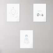 Blue golf aangepaste naamset van 3 poster muurkunst sets (Voorkant)