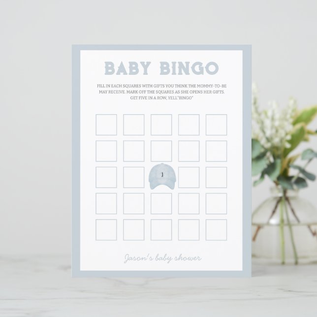 Blue golf baby shower bingogame (Staand voorkant)