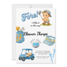 Blue Golf Baby shower Invitation pour Boy