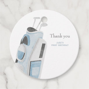 Blue golf club merci étiquette cadeau