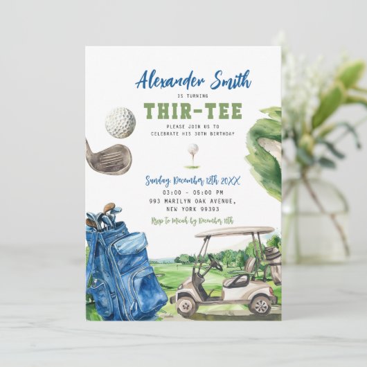 Blue Golf Thir-Tee Invitation Anniversaire (Debout devant)