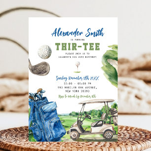 Blue Golf Thir-Tee Invitation Anniversaire