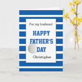 Blue Golf Vaderdag Husband Kaart (Gele Bloem)
