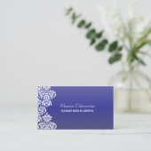 Blue Gradient Damask Visitekaartje (Staand voorkant)