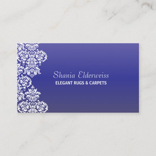 Blue Gradient Damask Visitekaartje (Voorkant)