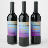 Blue Gradient Food and Beverage Label Set Wijn Etiket (Flessen)