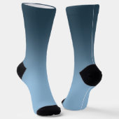 Blue Gradient Ombré Crew Sokken (Gebogen)