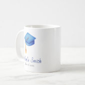 Blue Graduation Cap klasse van de middelbare schoo Koffiemok (Voorkant links)