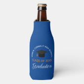 Blue Graduation Party Custom School Class of 2023 Flesjeskoeler (Fles Voorkant)