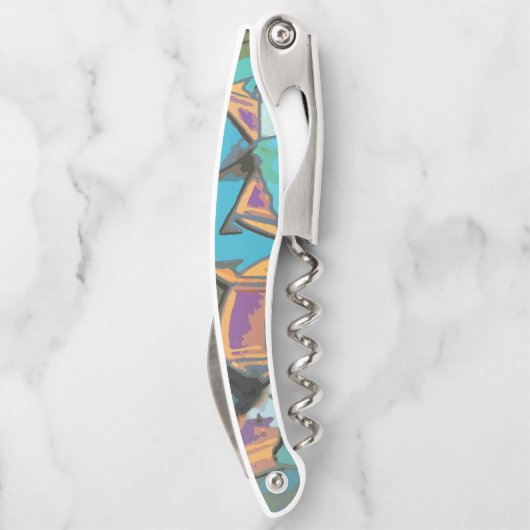 Blue Graffiti Design Kurkentrekker (Achterkant)