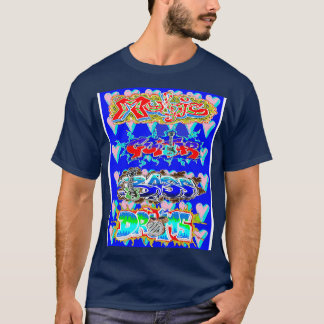 Blue Graffiti Music sticker T-shirt