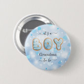 Blue Grandma to Be Boy Baby shower Button (Voorkant /achterkant)