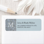 Blue Granite Monogram Return Address Labels (Insitu)