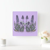 Blue Grape Hyacinth Vierkante Klok (Huis)