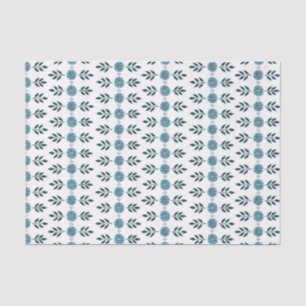 Blue Graphic Floral Pattern Tissuepapier