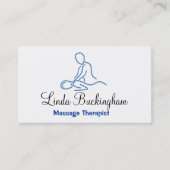 Blue Graphic Massage Therapist Logo Visitekaartje (Voorkant)