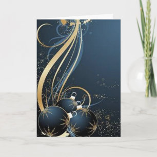 Blue graphics for Christmas - Feestdagen Kaart