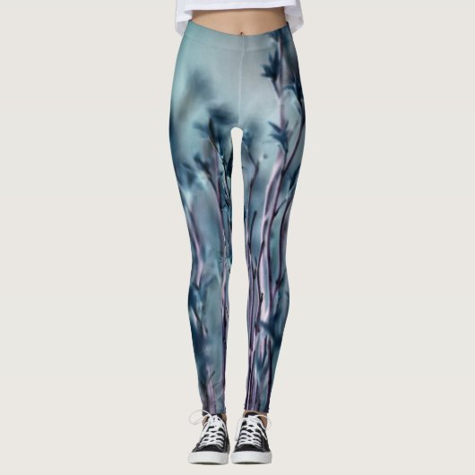 Blue Grass Dream Abstract Leggings (Voorkant)