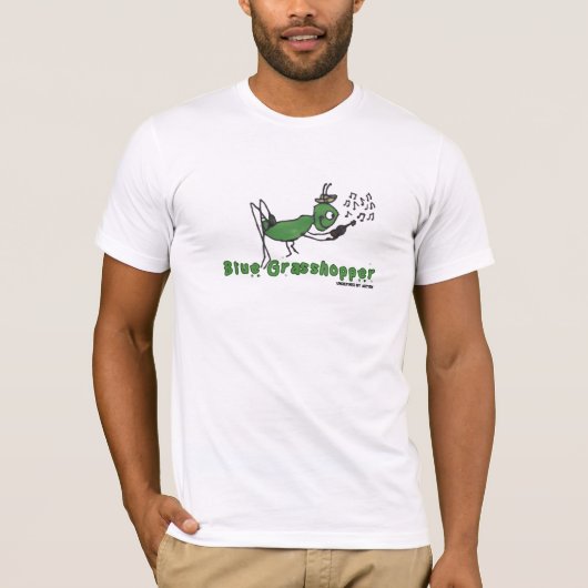 Blue Grasshopper T-shirt – eigenzinnig en leuk (Voorkant)