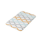Blue, gray and orange funky stripes pattern badmat (Gekanteld)