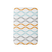 Blue, gray and orange funky stripes pattern badmat (Voorkant Verticaal)