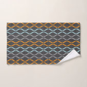 Blue, gray and orange funky stripes pattern bath t (Serviette à main)