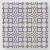 Blue Gray Azulejo Pattern Portugal Stenen Onderzetter (Voorkant)
