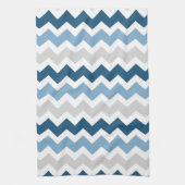 Blue Gray Chevron Kitchen Cloth Towel Theedoek (Verticaal)