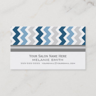 Blue Gray Chevron Salon Appointards Afsprakenkaartje