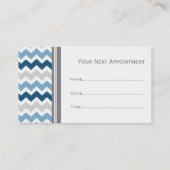 Blue Gray Chevron Salon Appointards Afsprakenkaartje (Achterkant)