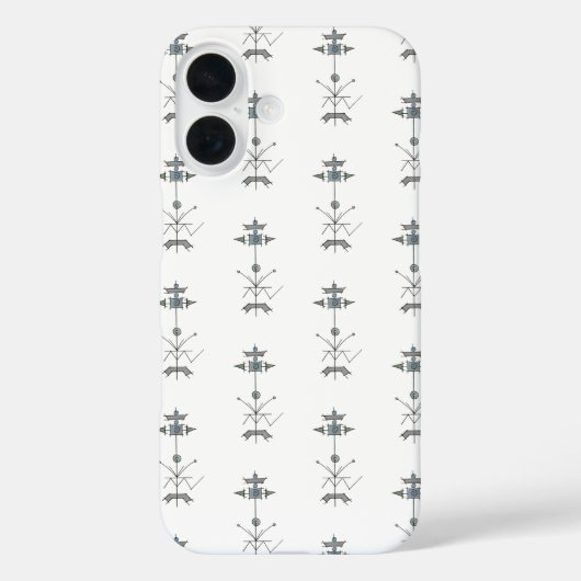 Blue Gray Green Geometric iPhone / iPad case (Achterkant)