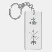 Blue Gray Green Geometric Sleutelhanger (Voorkant Links)