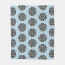 Blue Gray Mandala Blanket