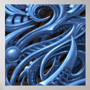 BLUE GRAY MECH POSTER