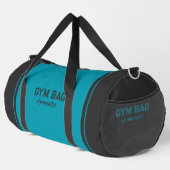 Blue & Gray Sport Typography Gym Bag Custom Name Plunjezak (Rechterhoek)