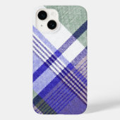 Blue Gray Tartan Plaid Fabric Case-Mate iPhone Case (Achterkant)