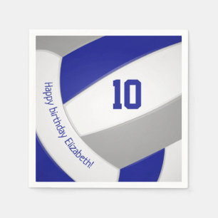 blue gray volleybalspeler verjaardag servet