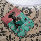 Blue Great Dane Dog Lire un livre Poster Imprimer