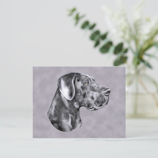 Blue Great Dane Uncropped Event of Party Kaart (Staand voorkant)