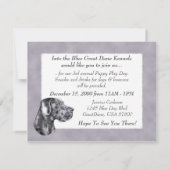 Blue Great Dane Uncropped Event of Party Kaart (Achterkant)