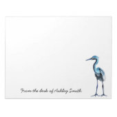 Blue Great Heron/Personalized Notitieblok (Voorkant)