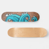 Blue Great Wave Graffiti op maat Skateboard (Horizontaal)