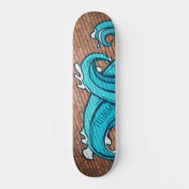 Blue Great Wave Graffiti op maat Skateboard