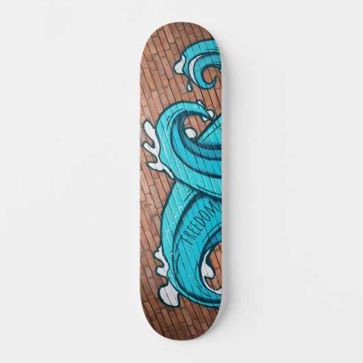 Blue Great Wave Graffiti op maat Skateboard (Voorkant)