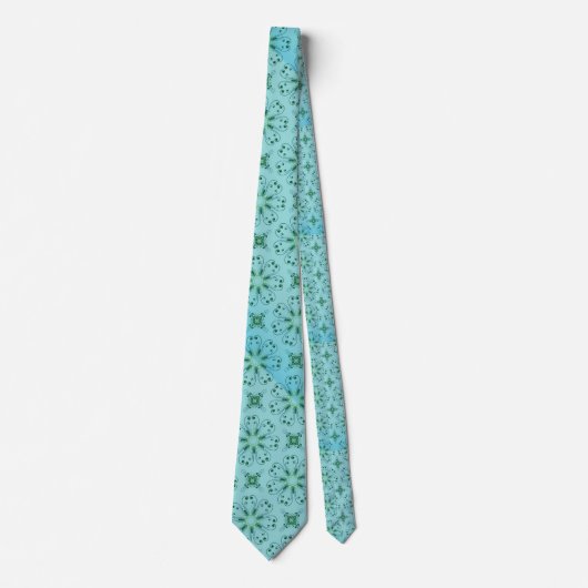 Blue Green Abstract Pattern William Morris Stropdas (Voorkant)